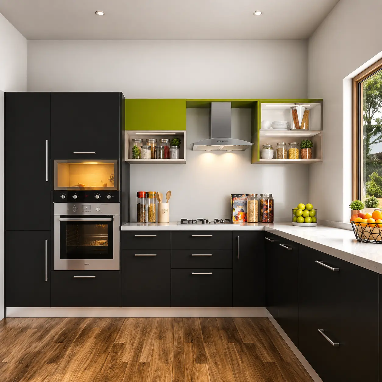 L-shaped modular kitchen design